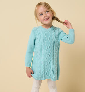 Abito bambina in tricot VERDE