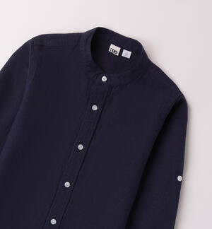 Mandarin collar boy's shirt BLUE