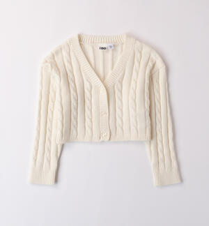 Cardigan bambina con trecce