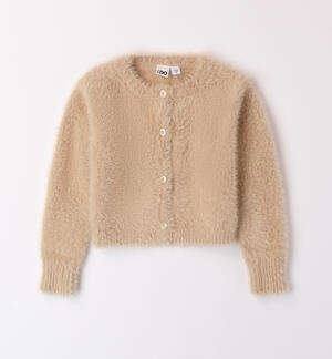 Girl cardigan in tricot BEIGE