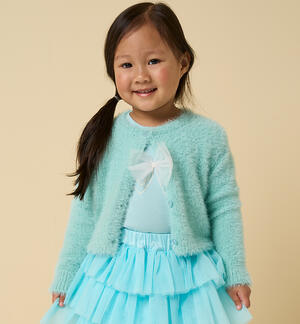 Girl cardigan in tricot GREEN