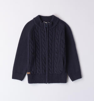 Cardigan con zip bambino BLU