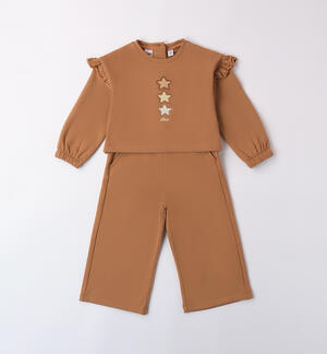 Completo bambina due pezzi BEIGE