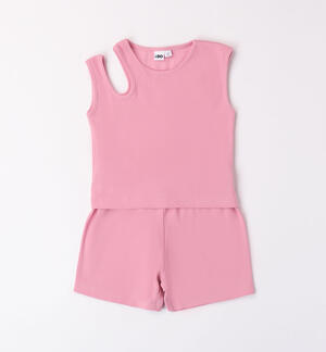 Girl's set with vest top and shorts PINK