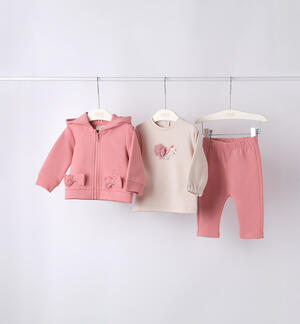 Three-piece Baby Girl Sports Outfit