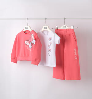 Tracksuit and t-shirt for girls RED