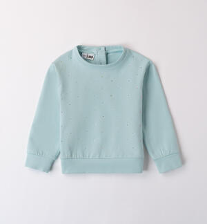 Girl sweatshirt with rhinestones GREEN