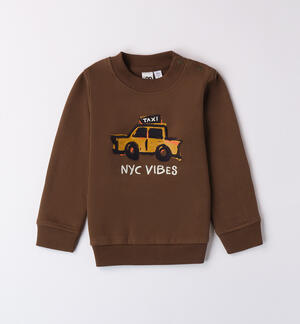 Baby boy sweatshirt with cab BROWN