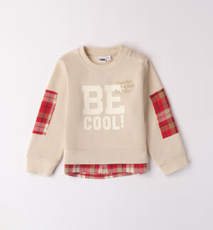 Baby boy sweatshirt with plaid details