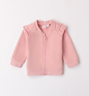 Girls' zip-up sweatshirt PINK