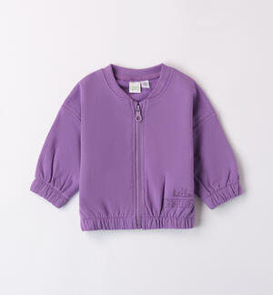 Zip-up Baby Girl Sweatshirt VIOLET