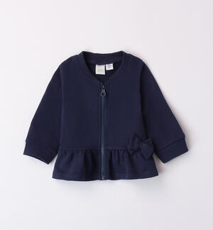 Zip-up Baby Girl Sweatshirt BLUE