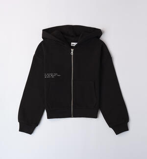 Girl zipper up sweatshirt BLACK