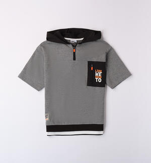 Boy's short sleeve sweatshirt GREY