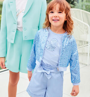 Sequin blue jacket for girls