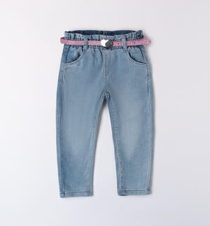 Jeans bambina con cintura