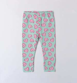 Long leggings with hearts for girls