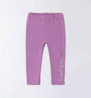 Purple leggings little girl