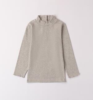 Girl's ribbed turtleneck GREY