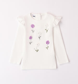 Flowered t-shirt little girl