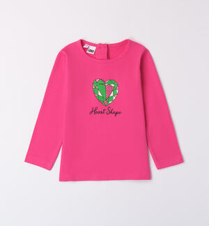 Girl's 100% cotton T-shirt FUCHSIA