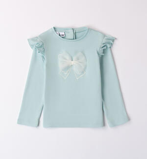 Girl's T-shirt with bow GREEN