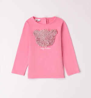 Girl t-shirt with teddy bear FUCHSIA