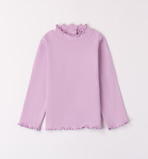 Ribbed baby girl t-shirt VIOLET