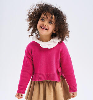 Girl sweater with bows FUCHSIA