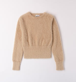 Maglione per ragazza in tricot BEIGE