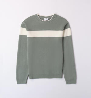 Maglione ragazzo con riga VERDE