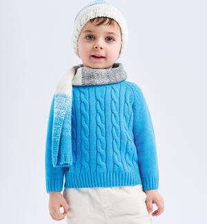 Maglione trecce bambino AZZURRO