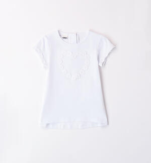 Girls' oversized T-shirt with a heart