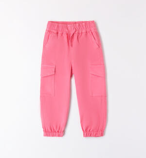 Girls' cargo trousers PINK