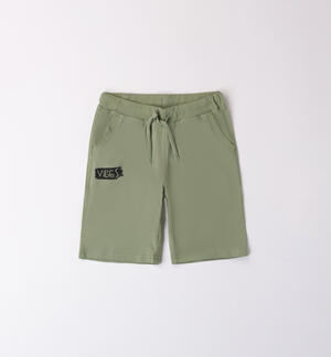 Boys' printed sporty shorts GREEN