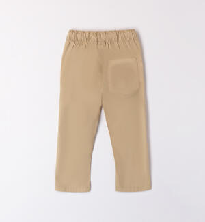Boys' cotton trousers BEIGE