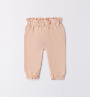 Girls' jersey fleece trousers PINK