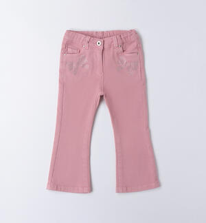 Pants with rhinestones for girls PINK