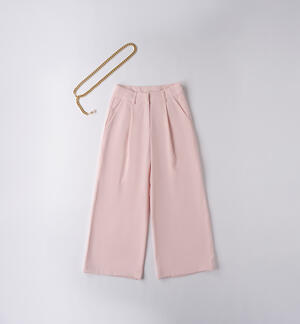 Girl's trousers with belt PINK