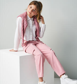 LONG WOVEN TROUSERS PINK