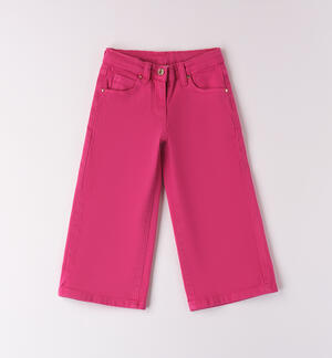 Pantaloni larghi da bambina FUCSIA