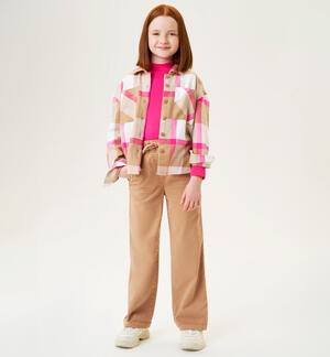 Stretch pants for girl BROWN