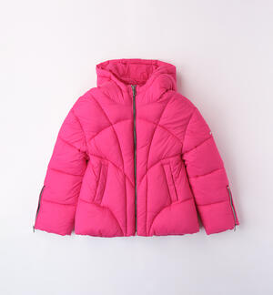 Quilted down jacket for girl FUCHSIA