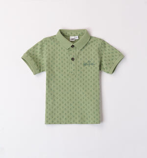 Cotton polo shirt with micro pattern
