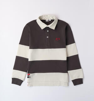 Striped polo shirt for boy GREY