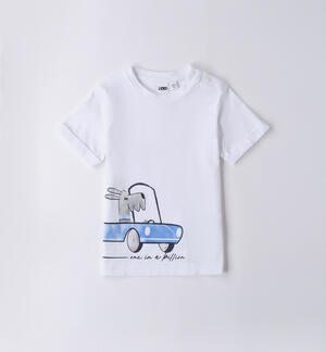 White t-shirt for boys, 100% cotton