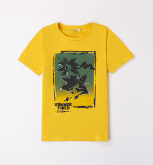 T-shirt con maxi stampa GIALLO