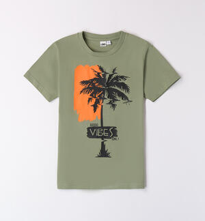 T-shirt per ragazzo con stampa VERDE