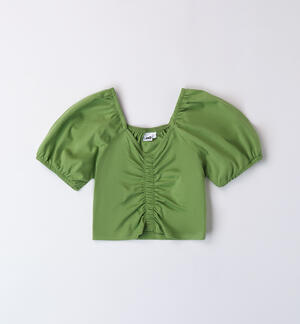 Girl's T-shirt with elastic GREEN