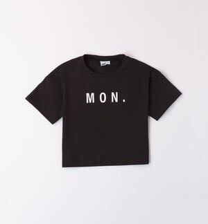T-shirt ragazza stampa Mon